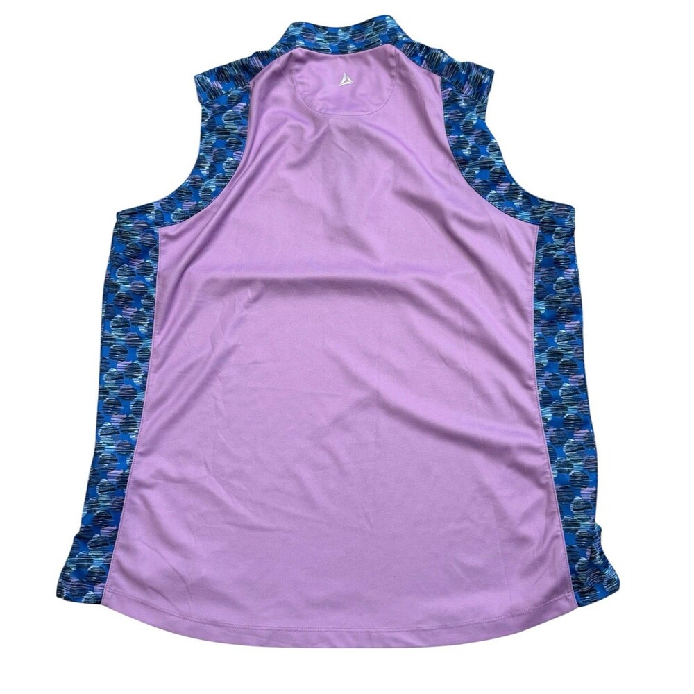 Bermuda Sands Sleeveless Golf Top – Lavender w/ Printed Trim Excellent Size XL - Picture 3 of 5